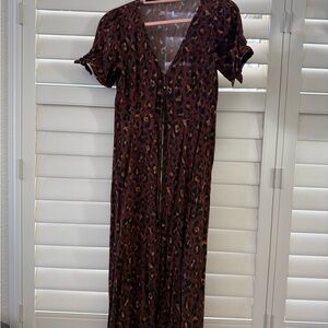 Sezane Leopard Print Maxi Dress